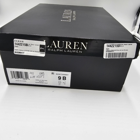 Lauren Ralph Lauren Black Leather Gisella Open Toe Pumps Size 9M EUC - Picture 6 of 9